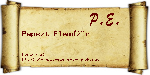 Papszt Elemér névjegykártya