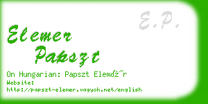 elemer papszt business card